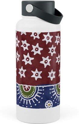 Photo Water Bottles: Batik Complete - Warm Stainless Steel Wide Mouth Water Bottle, 30Oz, Wide Mouth, Multicolor