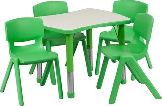 21.875W x 26.625L Rectangle Plastic Activity Table Set with 4 Chairs