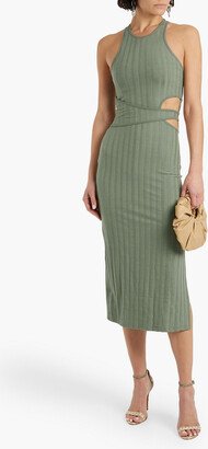 SIMKHAI Kaya cutout ribbed stretch-TENCEL™ jersey midi dress