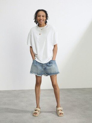 Fold Raw-hem Denim Shorts-AA