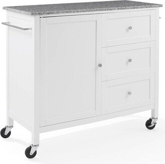 Soren Granite Top Kitchen Island/Cart Gray/White