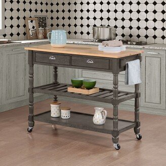 Copper Grove Lantana Butcher Block Top Kitchen Cart