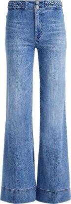 Miss Braided mid-rise wide-leg jeans