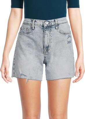 Kass High Rise Faded Denim Shorts