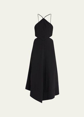 Beck Cut-Out Halter Midi Dress