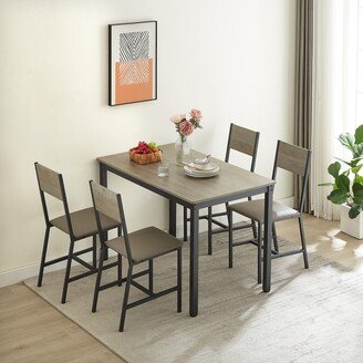 SUNMORYINC Dining Kitchen Table with 4 Upholstered Chairs