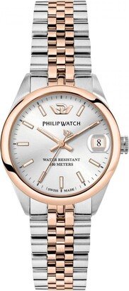 Philip Watch Caribe 31mm 3h W/Silver Dial Br Ss+rg