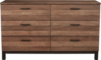 Weston Wood 6 Drawer Dresser in Rustic Pine