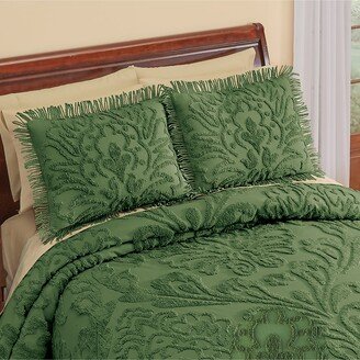 Collections Etc Alyssa Chenille Pillow Sham with Fringe Border