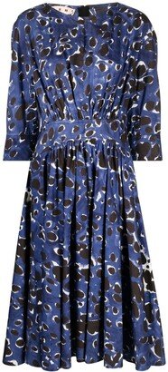 Abstract-Print Midi Dress