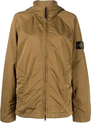 Compass-patch hooded jacket