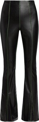 Iver Faux-Leather Boot-Cut Pants