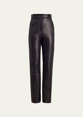 Emile Straight Leg Leather Pants