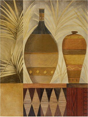 Pablo Esteban Two Vases with Palms Canvas Art - 27 x 33.5