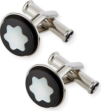 Men's Round Snowcap Emblem Cufflinks