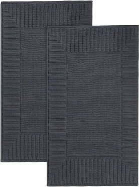 2pk Timaru Turkish Cotton Bath Mat Set Blue