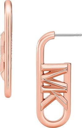 14K Rose Gold-Plated Vertical Empire Link Stud Earrings