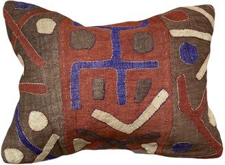 Kuba Cloth Pillow #295| Case 15 X 20 Lumbar Decorative Pillows | Throw Cases African Mudcloth