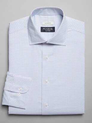 Men's Traveler Collection Tailored Fit 4-Way Stretch Grid Dress Shirt