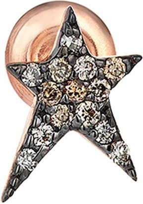 Struck Star 14k Champagne Diamond Single Stud Earring