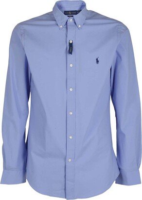 Polo Pony Motif Button-Up Shirt-AA