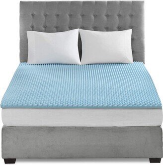 Gracie Mills 1.5 Gel Memory Foam Topper Mattress, Blue - Twin