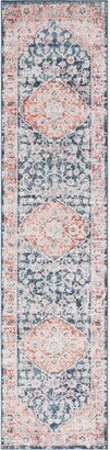 Madison MAD836 Power Loomed Area Rug - Navy/Rust - 2'2x9'