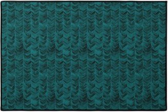 Door Mats: Watercolor Chevron Door Mat, Green