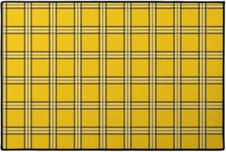 Door Mats: Cher's Plaid Door Mat, Yellow