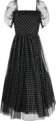 Checked Midi Dress-AA