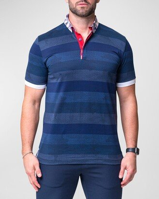 Men's Mozart Striped Polo Shirt-AA