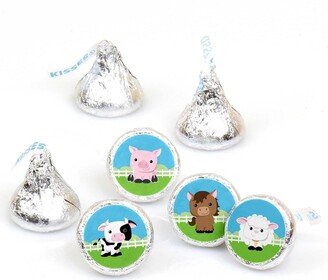 Big Dot Of Happiness Farm Animals - Party Round Candy Sticker Favors (1 sheet of 108)