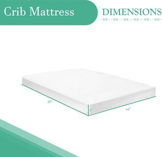 ONETAN, 3-Inch Waterproof Baby Crib Mattress, Breathable & Removable Cover, Certi PUR-US Certified, 24 x 38 x 3, White