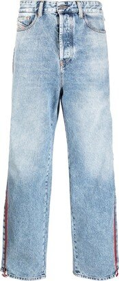 Side-Stripe Wide-Leg Jeans-AA