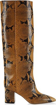 Anja Snake-Effect Leather Knee-High Boots