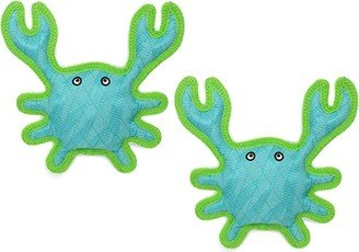 DuraForce Crab Tiger Blue-Green, 2-Pack Dog Toys