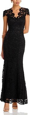 Scalloped-Edge Lace Gown