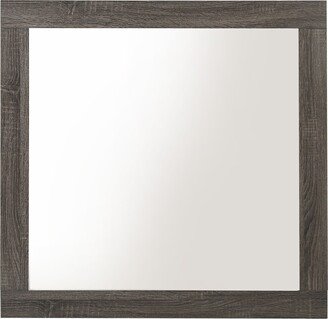 TONWIN Rustic Mirror square Wooden Mirror, Dresser Mirror, Bedroom Grey Brown