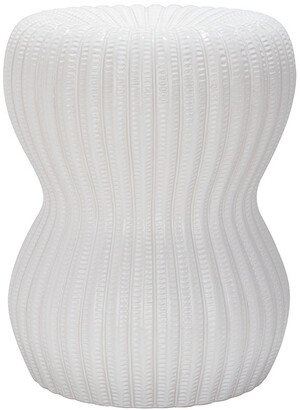 White Hour Glass Garden Stool-AA