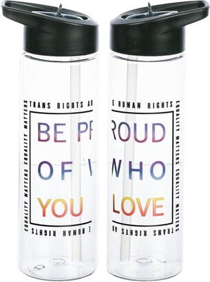 USA Transparent Be Proud 24 Ounce BPA-Free UV Plastic Water Bottle