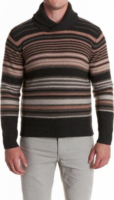 Eastwood Stripe Shawl Collar Yak Down & Wool Sweater