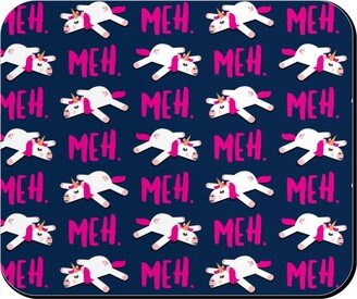 Mouse Pads: Meh - Splooting Unicorns - Pink On Navy Mouse Pad, Rectangle Ornament, Pink