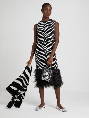 Bold Zebra Feather Trim Skirt