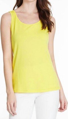 Double Scoop Neck Tank In Yellow