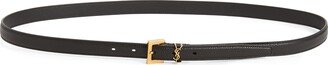 Logo Slim Leather Belt-AA