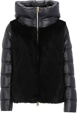 Zip-Up Long-Sleeved Padded Jacket-AB