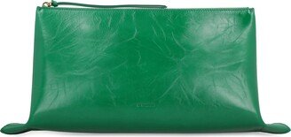 Logo Embossed Zipped Clutch Bag-AA