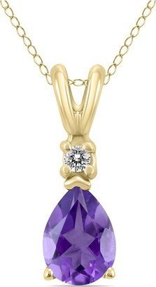 Gemstones 14K 0.47 Ct. Tw. Diamond & Amethyst Necklace