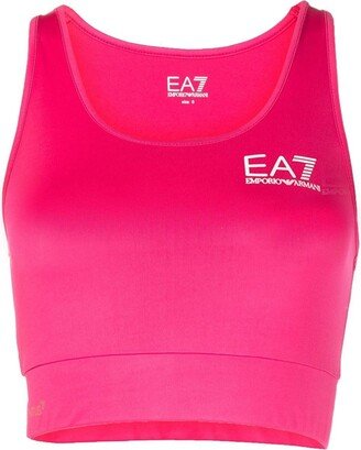 Logo-Print Sports Bra-AJ