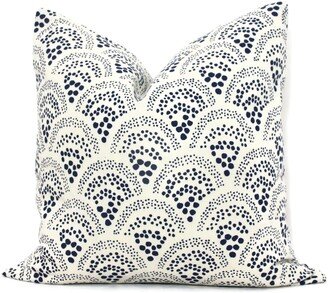 Sister Parish Navy Blue Chou Decorative Pillow Cover, , Eurosham Or Lumbar Blue Off White